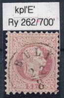 1867 5kr with watermark, insufficiently inked (Ryan 700 p) (tear), 1867 Vízjeles 5kr festékhiányos nyomat "BULY" (Ryan 700 pont) (kis szakadás)