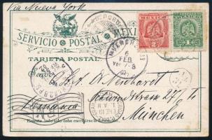 Mexico 1902 Bikaviadal képeslap Münchenbe