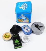 7 darab lemez reklámdoboz, klf márkák, 9x9 cm alatt