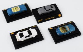 4 darab Shell 007 jatékautó, tartón, h: 9,5 cm