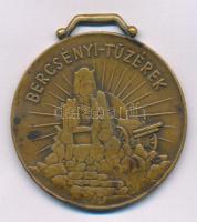 1930. "Bercsényi-Tüzérek" bronz emlékérem. Szign.: Berán Nándor (1889-1965) (45x50mm) T:AU,XF