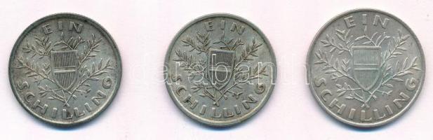 Ausztria 1924-1926. 1Sch Ag (3xklf) T:1-,2 patina Austria 1924-1926. 1 Schilling Ag (3xdiff) C:AU,XF patina Krause KM#2835, KM#2840