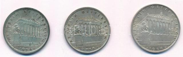 Ausztria 1924-1926. 1Sch Ag (3xklf) T:1-,2 patina Austria 1924-1926. 1 Schilling Ag (3xdiff) C:AU,XF...