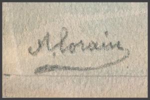 Alorain jelzéssel: Bagneres-de-Bigorre (Franciarország). Akvarell, papír, sérült. 36,5x24,5 cm