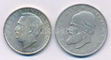 1948. 10Ft Ag "Széchenyi" + 20Ft Ag "Táncsics" T:AU, XF patina
Adamo EM2, EM3