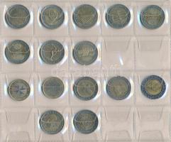 Vegyes Euró érme tétel 2004-2013. 2E (12x) 11klf forgalmi emlékkiadás, Málta 2008. 1E (2x) valamint San Marino 1992. 500L forgalmi emlékkiadás T:1-