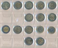 Vegyes Euró érme tétel 2004-2013. 2E (12x) 11klf forgalmi emlékkiadás, Málta 2008. 1E (2x) valamint ...