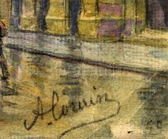 Alorain jelzéssel: Gand (Gent, Belgium). Akvarell, papír, lapszéli szakadásokkal. 29x41,5 cm