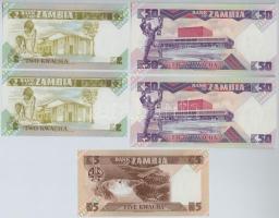 Zambia 1986-1988. 2K (2x) közeli sorszámok + 5K + 50K (2x) közeli sorszámok T:I Zambia 1986-1988. 2 ...