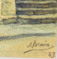 Alorain jelzéssel: Limoges, részlet. Akvarell, papír. 30x20 cm