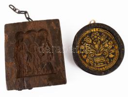 18 századi fa öntőforma modern viasz másolata 14x12 cm + viasz falidísz d: 11,5 cm