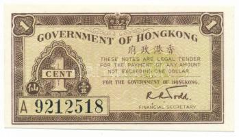 Hong Kong DN(1941) 1c "A 9212518" T:AU Hong Kong ND(1941) 1 Cent "A 9212518" C:AU Krause P#313b