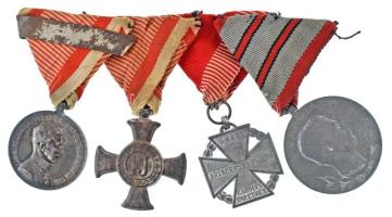1916. "Vas Érdemkereszt a Vitézségi Érem szalagján" Fe kitüntetés eredeti mellszalagon + 1...