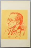 Makoldy Sándor (1890-1957): Ravasz László református püspök portréja, 1925. Litográfia, papír, jelzett a metszeten. 18x16 cm