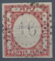 Olaszország 1861 Mi 5 fordított középrésszel (fej) szép minőség! RRRR!! garancia nélkül / no guarantee