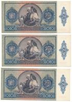 1941. 20P (3x) sorszámkövetők "C 078 079783 - C 078 079785" T:XF kis folt
Adamo P12