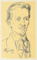 Makoldy József (1890-1957): Rápolthy Lajos szobrász és éremművész portréja, 1925. Litográfia, papír,...