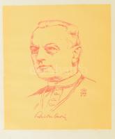 Makoldy József (1890-1957): Prohászka Ottokár politikus, egyetemi tanár, a Magyar Tudományos Akadémia rendes tagja, országgyűlési képviselő, Székesfehérvár püspöke portréja, 1926. Litográfia, papír, jelzett a metszeten. 18x14 cm