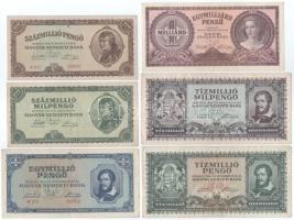 1945-1946. 1.000.000P-100.000.000MP (6xklf) T:F,VG