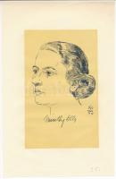 Makoldy József (1890-1957): Némethy Ella operaénekesnő portréja, 1926. Litográfia, papír, jelzett a metszeten. 19x12 cm