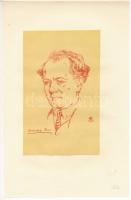 Makoldy József (1890-1957): Dr. Molnár Imre zenetudós, énekpedagógus, főisk. tanár portréja, 1925. Litográfia, papír, jelzett a metszeten. 18x11 cm