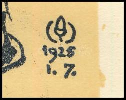 Makoldy Sándor (1890-1957): Lázár István író, költő, forgatókönyvíró portréja, 1925. Litográfia, pap...