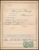 1892.ápr.09. Ajánlott 31kr díjjegyes zárt levelezőlap belül 2 x 3kr díjkiegészítéssel, majd Színessz...