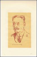 Makoldy Sándor (1890-1957): Lenhossék Mihály anatómus, egyetemi tanár, a Magyar Tudományos Akadémia tagja portréja, 1925. Litográfia, papír, jelzett a metszeten. 18x12 cm