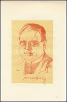 Makoldy Sándor (1890-1957): Kornis Gyula római katolikus pap, piarista szerzetes, filozófus, egyetemi tanár, kultúrpolitikus, 1938-ban rövid ideig képviselőházi elnök portréja, 1926. Litográfia, papír, jelzett a metszeten. 18x12 cm