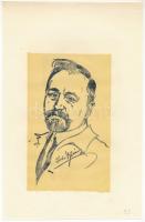 Makoldy Sándor (1890-1957): Istók János szobrász portréja, 1925. Litográfia, papír, jelzés nélkül. 18x11 cm