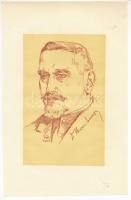 Makoldy József (1890-1957): Hevesi Simon főrabbi, vallásfilozófus, egyetemi tanár portréja, 1926. Litográfia, papír, jelzett a metszeten. 19x12 cm