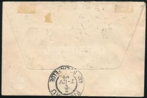 1900.márc.31. Kis levél 1kr + felezett 1kr + Turul 1f + 2 x 3f bérmentesítéssel "BUDAPEST"...