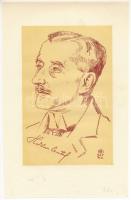 Makoldy József (1890-1957): Hekler Antal művészettörténész, régész, egyetemi tanár, MTA-tag portréja, 1925. Litográfia, papír, jelzett a metszeten. 20x13 cm