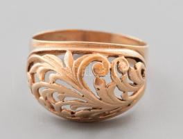 Arany (Au) 14K áttört ornamentikus gyűrű, jelzett, méret: 60, nettó: 4,4 g