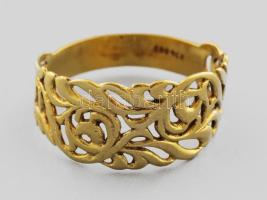 Arany (Au) 14K áttört ornamentikus gyűrű, jelzett, méret: 62, nettó: 3 g