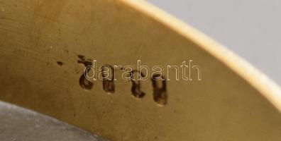 Arany (Au) 14K cirkóniával díszített pecsétgyűrű, jelzett, méret: 63, bruttó: 3,6 g