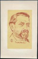 Makoldy Sándor (1890-1957): Czakó Elemér könyvkiadó és iparművészeti szakíró portréja, 1926. Litográfia, papír, jelzett a metszeten. 19x12 cm