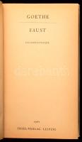 Goethe, [Johann Wolfgang von]: Faust. Gesamtausgabe. Leipzig, 1967, Insel-Verlag, 651+(1) p. Német n...