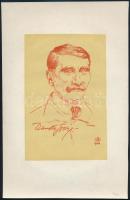 Makoldy Sándor (1890-1957): Damkó József szobrász és iparművész portréja, 1924. Litográfia, papír, jelzett a metszeten. 18x12 cm