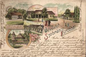 Szobráncfürdő with medical apartment, restaurant and spa litho (EB)