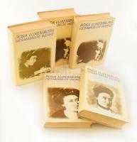Rosa Luxemburg: Gesammelte Werke. 1/1., 1/2., 2., 3., 5. köt. (5 kötet; a 4. hiányzik). Berlin, 1974-1975, Dietz Verlag. Német nyelven. Kiadói egészvászon-kötés, kiadói papír védőborítóban, vegyes állapotban.
