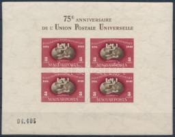 1950 Vágott UPU blokk (180.000) (ráncok / creases)