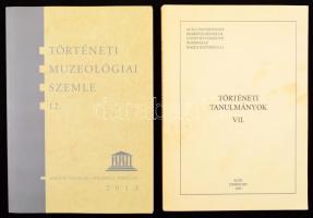 1999 Történeti Tanulmányok VII. Debrecen, 1999, KLTE. Kiadói papírkötés. + 2013 Történeti Muzeológiai Szemle 12. Bp., 2013, Magyar Múzeumi Történész Társulat. Kiadói papírkötés.