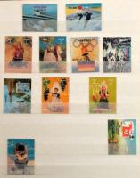 Postatiszta külföldi + bélyegzett magyar és külföldi bélyegek 4 db A/4 + 4 közepes berakóban