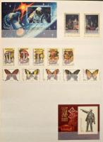 Postatiszta külföldi + bélyegzett magyar és külföldi bélyegek 4 db A/4 + 4 közepes berakóban