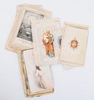 cca 1850-1900 Vegyes szentkép tétel, közte csipkések