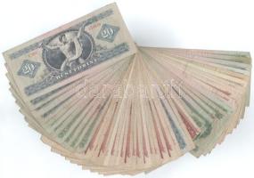 Vegyes 46db-os forint bankjegy tétel, benne 10-20-50-100Ft-os névértékek T:F,VG