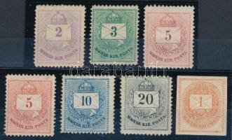 1874 Színesszámú Krajcáros sor I-II típ.