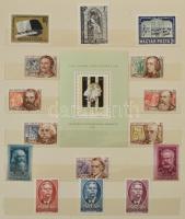 Népköztársasági címeres 22 x 14 cm 10 lapos berakó, benne sorok és blokkok az 50-60-as évekből