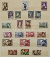 Népköztársasági címeres 22 x 14 cm 10 lapos berakó, benne sorok és blokkok az 50-60-as évekből